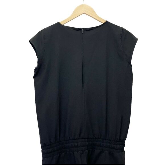 Albion Fit Cap Sleeve Jumpsuit Black Elastic Waist One Piece Size ST Small Tall - Picture 6 of 15